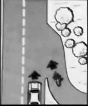 <p>In this picture, the light most likely to make your motorcycle more noticeable to the car driver is the:</p><p>A) Brake light</p><p>B) Tail light</p><p>C) Turn signal</p><p></p>