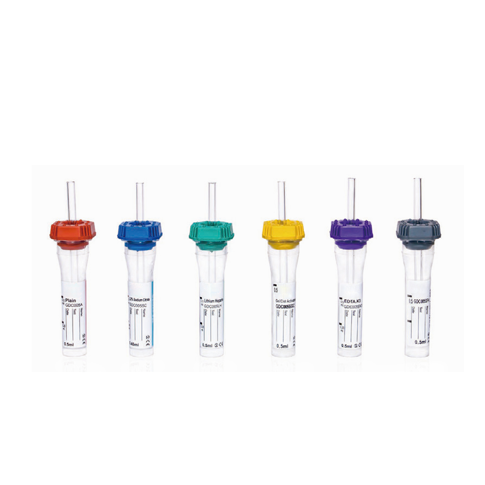 <p>A small tube used to collect and store tiny amounts of blood obtained from a capillary puncture, such as a finger stick.</p>