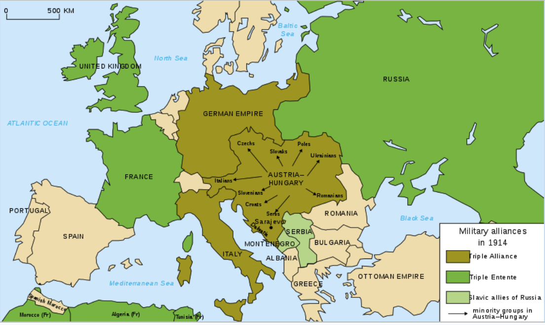 <p><span style="background-color: transparent;">Germany forms Dual Alliance in 1879 with Austria-Hungary (“blank check”) - then Italy joined a little more informally</span></p>