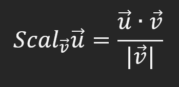 <p>Scal<sub>v</sub>u=(u*v)/|v| (Answer should be a number)</p>