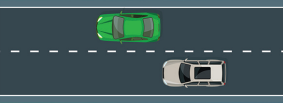 <p>What does a dashed white line between lanes of traffic mean?</p>