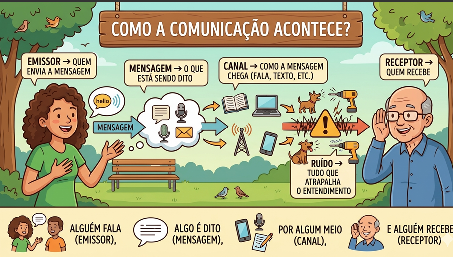 <p>Quem é o emissor na comunicação?</p>