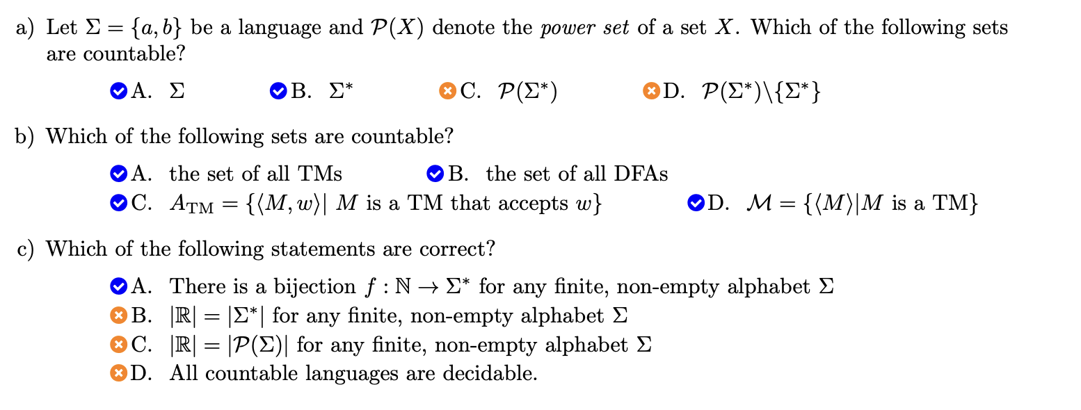<p>a) A,B</p><p>b) all<br>c) A</p>