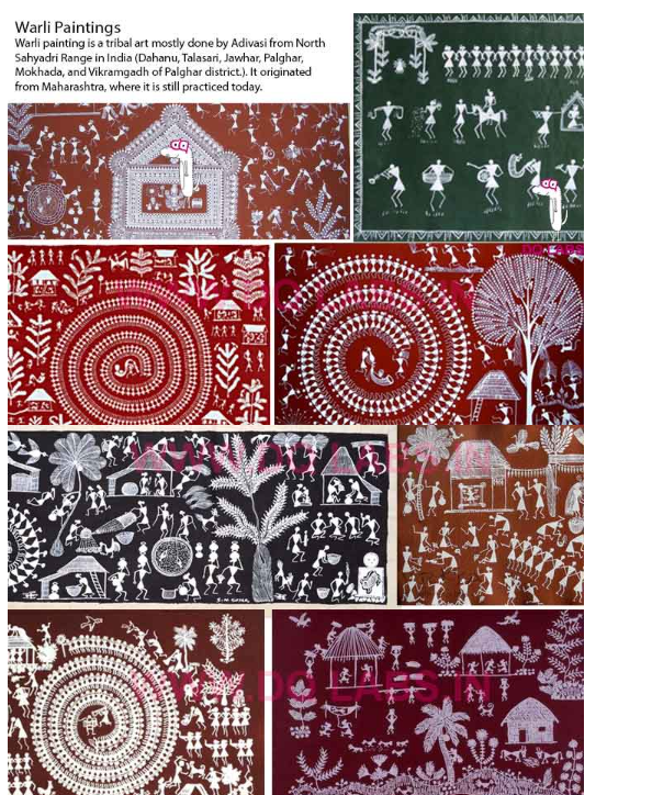 <p>Tribal art mostly done by Adivasi from north sahyadri rantge in dahanu, talasri, jawhar, palghar, mokhada, and vikramgadh of palghar district. Originated from Maharastra where its still practiced today. </p>