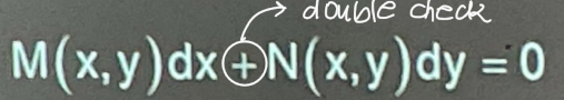 <p>A differential equation which is the result of a simple differentiation.</p>