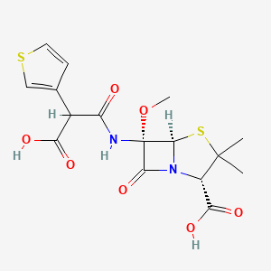 <p>6-methoxy derivative of ticarcillin; resists some beta-lactamases.</p>