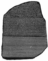 <p>allows us to translate hieroglyphics to greek and other languages</p>