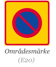 <p>Ett områdesmärke med parkeringsförbud innebär att det är</p><p>förbjudet att parkera inom området.</p><p>Undantag: Parkering tillåten på anvisade platser (där Pskyltar sitter).</p>