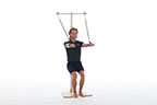 <p><strong>Setup</strong></p><ul><li><p>Standing or sitting, trunk in neutral spine position, leaning against pole, legs bent, feet on floor (platform), hip width apart, arms straight and parallel, shoulder height, hands holding handles, palms facing down</p></li><li><p>Resistance: light to medium</p></li></ul><p><strong>Movement</strong></p><ul><li><p>Exhale: Lower arms to sides of body</p></li><li><p>Inhale: Lift arms, return to start position</p></li></ul><p><strong>Muscle Focus</strong></p><ul><li><p>Shoulder extensors</p></li><li><p>Elbow extensors</p></li><li><p>Scapular stabilizers</p></li></ul><p><strong>Objectives</strong></p><ul><li><p>Shoulder extensor strength</p></li><li><p>Elbow extensor strength</p></li><li><p>Scapular stabilization</p></li></ul><p><strong>Cues</strong></p><ul><li><p>Keep arms straight</p></li><li><p>Maintain scapular stabilization</p></li><li><p>Maintain trunk stabilization</p></li></ul><p></p>