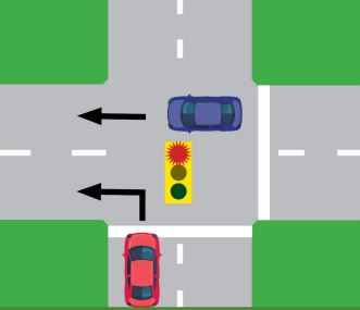 <p>Completely stop and check for traffic coming to the right before turning</p>