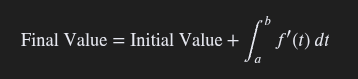 <p>where final value is f(b) and initial value is f(a)</p>