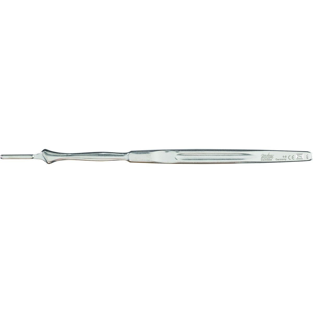 <p>Holding a scalpel blade</p>