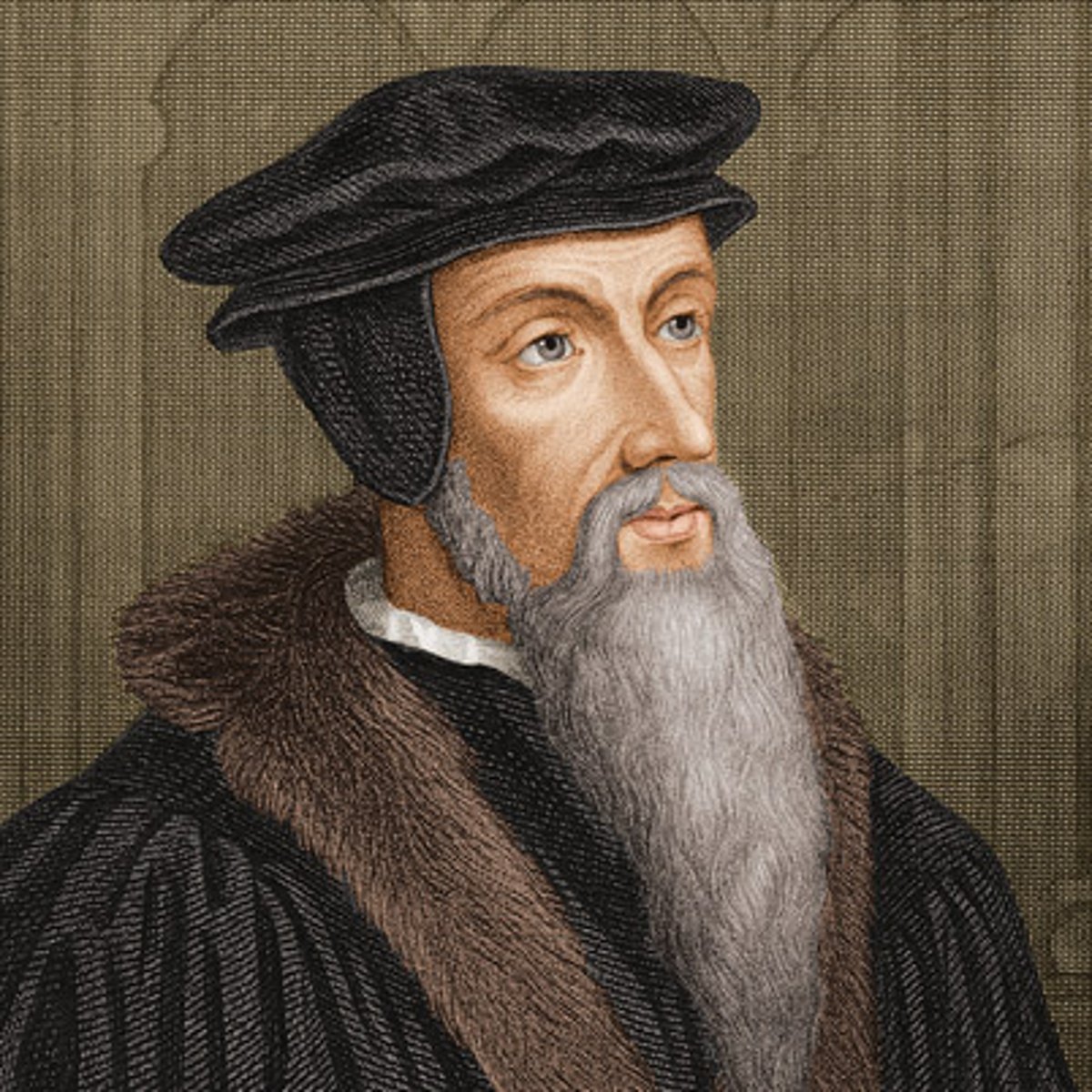 <p>French theologian who developed the Christian theology known as Calvinism; attracted Protestant followers with his teachings; believed in predestination; 1509-1564</p>