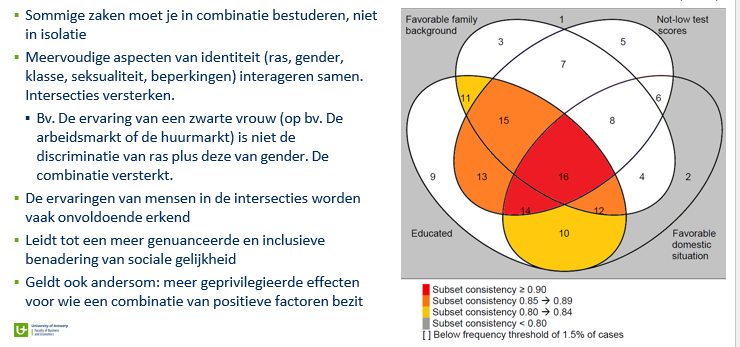 <p>sommige zaken moet je in combinatie bekijken</p>