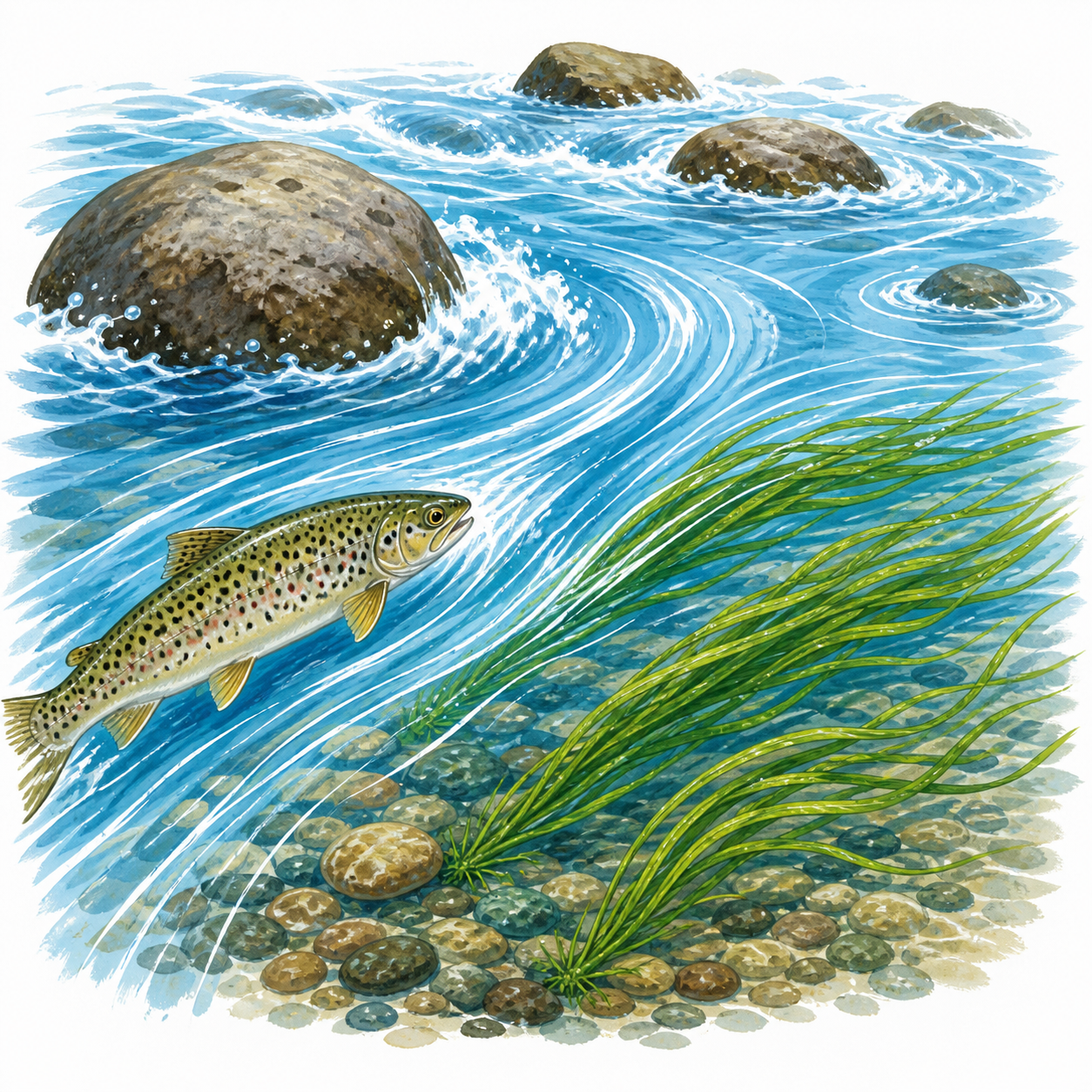 <p>Fast-moving flows of water that organisms must adapt to in rivers and streams.</p>