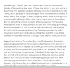 <p>c. A record of weather patterns in the last decade</p>
