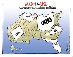 <p>a state that does not consistently vote either Democratic or Republican in presidential elections.</p>