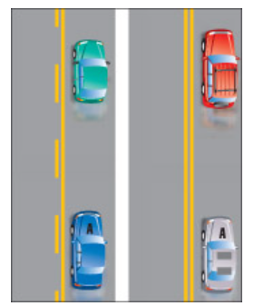 <p>the solid line at the left of ur lane line (so two solid lines)</p>