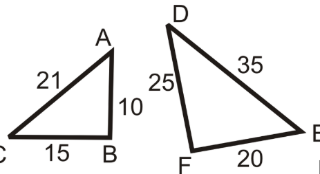 <p>If the lengths of the corresponding sides of two triangles are proportional, then the triangles are similar</p>