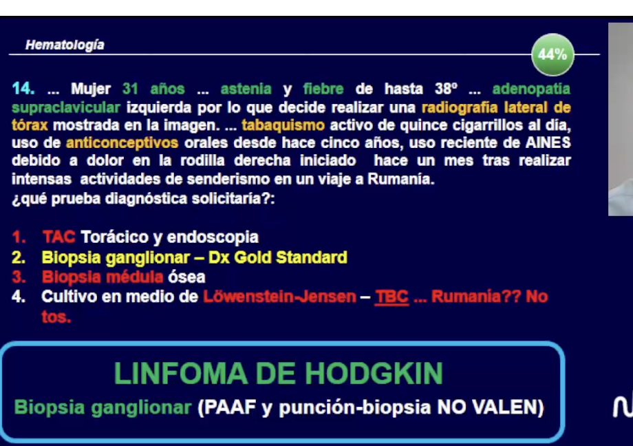 <p>Se requiere biopsia ganglionar completa, PAAF y punción biopsia NO valen </p>