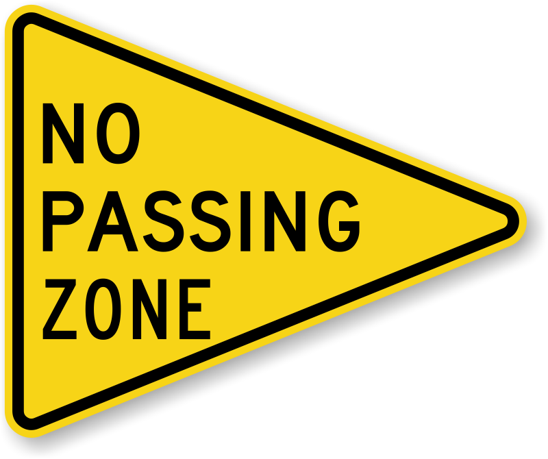 <p>What does this sign indicate?<br>A. A no-passing zone for all vehicles<br>B. A no-passing zone for trucks<br>C. A no-passing zone for school buses<br>D. A no-passing zone for high-occupancy vehicles</p>