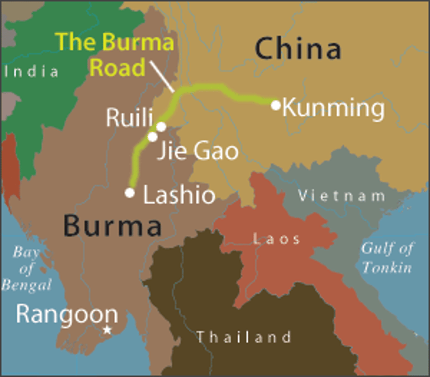 <p>Route by which the US was sending munitions to the Chinese who were resisting the Japanese</p>