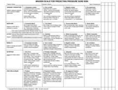 <p>The lower the score the higher risk of pressure injury</p>