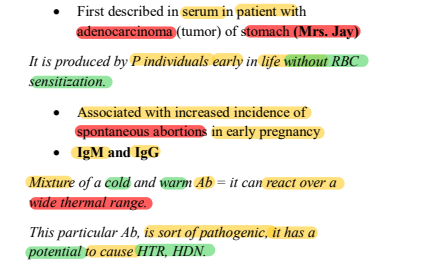 <p><strong><u>“P” Blood Group Abs</u></strong></p><p></p>
