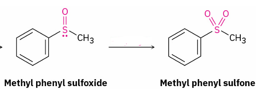 <p>sulfoxide to sulfone </p>