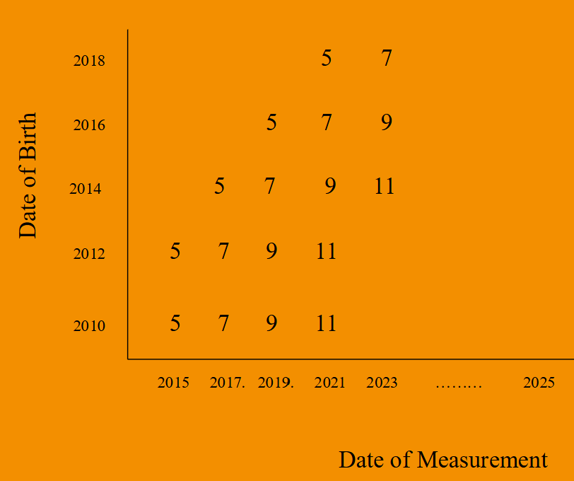 <p>A longitudinal series of cross-sectional studies </p>
