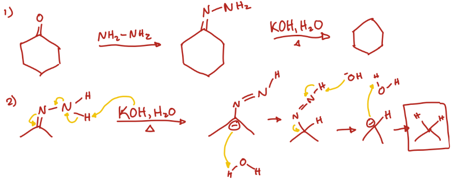 <p>Wolff-Kishner Reduction</p><p>Alkane </p>