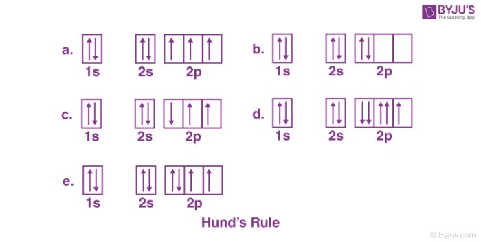 <p>Based on <strong><u>Hund’s Rule</u></strong>, which option shows the correct electron configuration?</p>