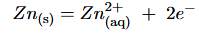 <p>Le zinc solide est oxydé (<em>on part du réducteur et on arrive à l’oxydant</em>)</p>
