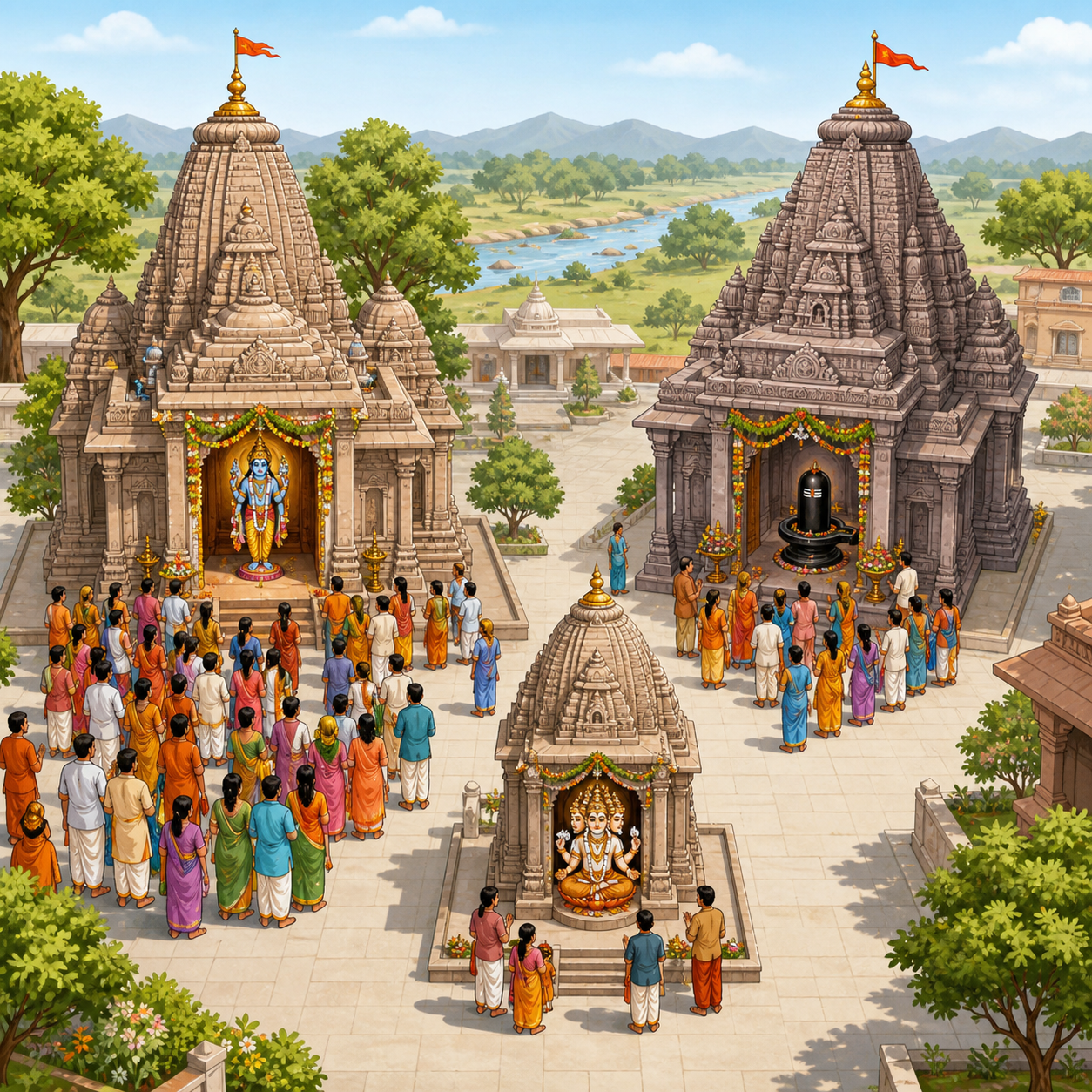 <p>He is rarely worshipped in temples compared to the others</p>