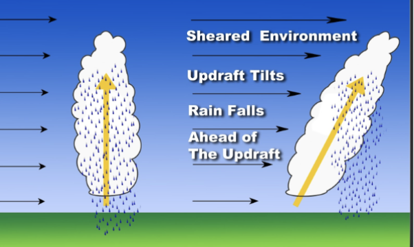 <p>Speed shear is very important for severe thunderstorm development as it tilts the ________ (rapidly rising air that forms clouds)</p>