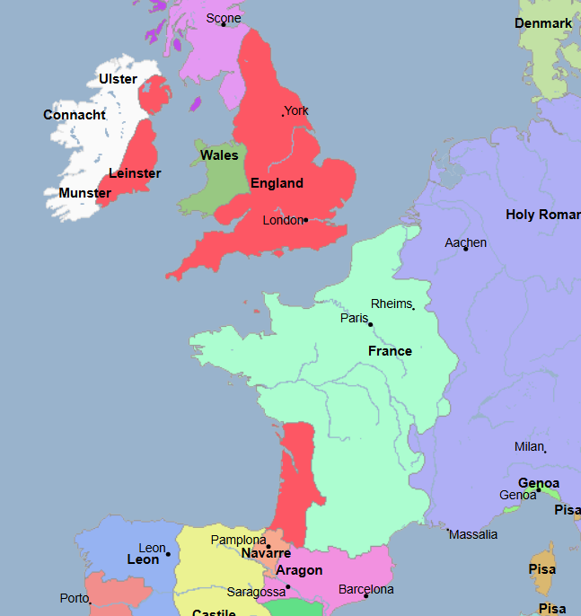 <ul><li><p>22nd King of England and 3rd King of the House of Plantagenet</p></li><li><p>During his reign,</p><ul><li><p>He had passed the Magna Carta, the “Great Charter of Liberties,” which was essentially a peace treaty between the namesake and his barons</p><ul><li><p>This came after a series of lengthy negotiations at Runnymede in Surrey near London</p></li><li><p>His bargaining position was undermined by</p><ul><li><p>his loss of territories in France under his reign</p></li><li><p>his highly unpopular attempt to tax lords and knights who resisted joining those costly and unsuccessful military campaigns</p></li></ul></li><li><p>He thus was forced to make a significant compromise in his struggle with the nobles who threatened his rule and was forced to sign the Magna Carta, subjecting the English monarchy to the rule of law</p></li><li><p>When he submitted to Pope Innocent III, he had the Pope annul the Magna Carta</p></li></ul></li></ul></li></ul><ul><li><p>Under his reign,</p><ul><li><p>He lost the fiefs within the jurisdiction of the kingdom of France (Aquitaine, Anjou, and Poitou) to King Philip II / Philip Augustus of France</p><ul><li><p>In response to King Philip II / Philip Augustus’s confiscation of his fiefs, he and his forces defeated King Philip II / Philip Augustus of France and his forces in the Battle of Mirabeau</p></li></ul></li><li><p>Brittany rebelled against him</p><ul><li><p>Shortly before that, his own nephew Arthur of Brittany, by whom the confiscated lands were given through King Philip II / Philip Augustus of France, was arguably the rightful king of England but had vanished and was assumed to have been murdered by or on the orders of the namesake</p></li><li><p>He thus lost much of the territory corresponding to Brittany as well</p></li></ul></li><li><p>He lost the duchy of Normandy to France</p></li><li><p>He and his forces were eventually defeated by Philip II / Philip Augustus and his forces in the Battle of Bouvines</p></li><li><p>All of these conflicts contributed to the lack of bargaining power he had with the nobles under him which led him to sign the Magna Carta</p></li></ul></li><li><p>He opposed Pope Innocent III on his nomination for Archbishop of Canterbury</p><ul><li><p>In response, Pope Innocent III placed England under an interdict, which forbade the clergy to administer the sacraments</p></li><li><p>Eventually, the namesake was excommunicated by Pope Innocent III</p></li><li><p>He finally submitted to Pope Innocent III and offered to make England and Ireland papal fiefs, thus moving Pope Innocent III to lift the interdict</p></li><li><p>By doing this, he was able to have Pope Innocent III annul the Magna Carta</p></li></ul></li><li><p>Under his reign, </p><ul><li><p>The First Barons’ War occurred </p><ul><li><p>This was prompted by his having Pope Innocent III annul the Magna Carta, and thus English barons under his rule opened negotiations with France for support against him, in which Philip II / Philip Augustus and his son and successor resolved to invade England under his rule as a result</p></li></ul></li></ul></li><li><p>He died at Newark and was succeeded by his son</p></li></ul><p></p>