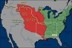 <p>Jefferson bought 828,000 square miles from France for $15 million, doubling the nation's size.</p>