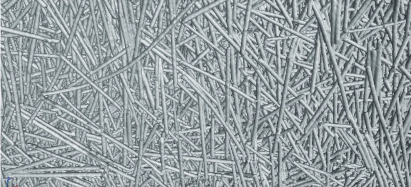 <p>Random orientation → reinforcement in all directions</p>