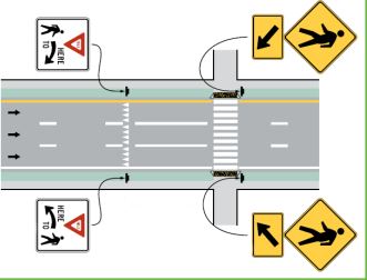 <p>Before the crosswalk</p>