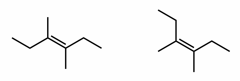 <p>Find the stereochemical relationship between these molecules (hint: alkenes)</p>