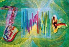 <p>the sense of hearing</p>