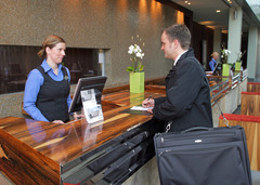<p>Someone who purchases products or services from a hospitality business</p>