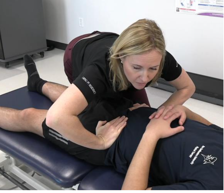 <p><strong>Purpose: </strong>Assess SIJ pain by compressing the innominates</p><p></p><p><strong>How to Perform:</strong></p><ol><li><p>Patient supine</p></li><li><p>Place both hands on the ilium/innominates</p></li><li><p>Apply medial compression force for up to 30 seconds</p></li></ol><p></p><p><strong>Positive Test: </strong>Reproduction of unilateral or bilateral posterior SIJ pain</p><p></p><p><strong>Interpretation:</strong> Suggests SIJ pain/involvement</p>
