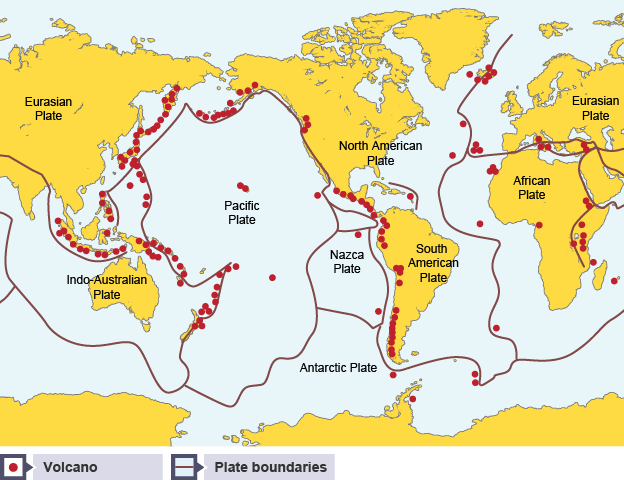 <p><span style="background-color: transparent;">Earthquakes occur along all types of plate boundaries and the largest concentration is at pacific ring of fire.&nbsp;</span></p><ul><li><p><span style="background-color: transparent;">At plate boundaries, plates are pushed by tectonic forces, stress builds up and energy is eventually released&nbsp;</span></p></li></ul><ul><li><p><span style="background-color: transparent;">Example :&nbsp;</span></p><ul><li><p><span style="background-color: transparent;">Broad belt of earthquakes along convergent plate boundaries in the pacific ring of fire</span></p></li><li><p><span style="background-color: transparent;">Narrow belt of earthquakes along divergent plate boundary at mid atlantic ridge</span></p></li><li><p><span style="background-color: transparent;">Narrow belt of earthquakes along the transform platte boundary at the San Andreas fault.&nbsp;</span></p></li></ul></li></ul><ul><li><p><span style="background-color: transparent;">Earthquakes occur more commonly along convergent plate boundaries at subduction zones as more stress is built up during subduction&nbsp;</span></p></li><li><p><span style="background-color: transparent;">Exceptions : some earthquakes may occur away from plate boundaries (eg within Eurasian plate) </span></p></li></ul><p></p>