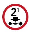 <p>No Entry: Gross Axle Load over 2 Tons</p>