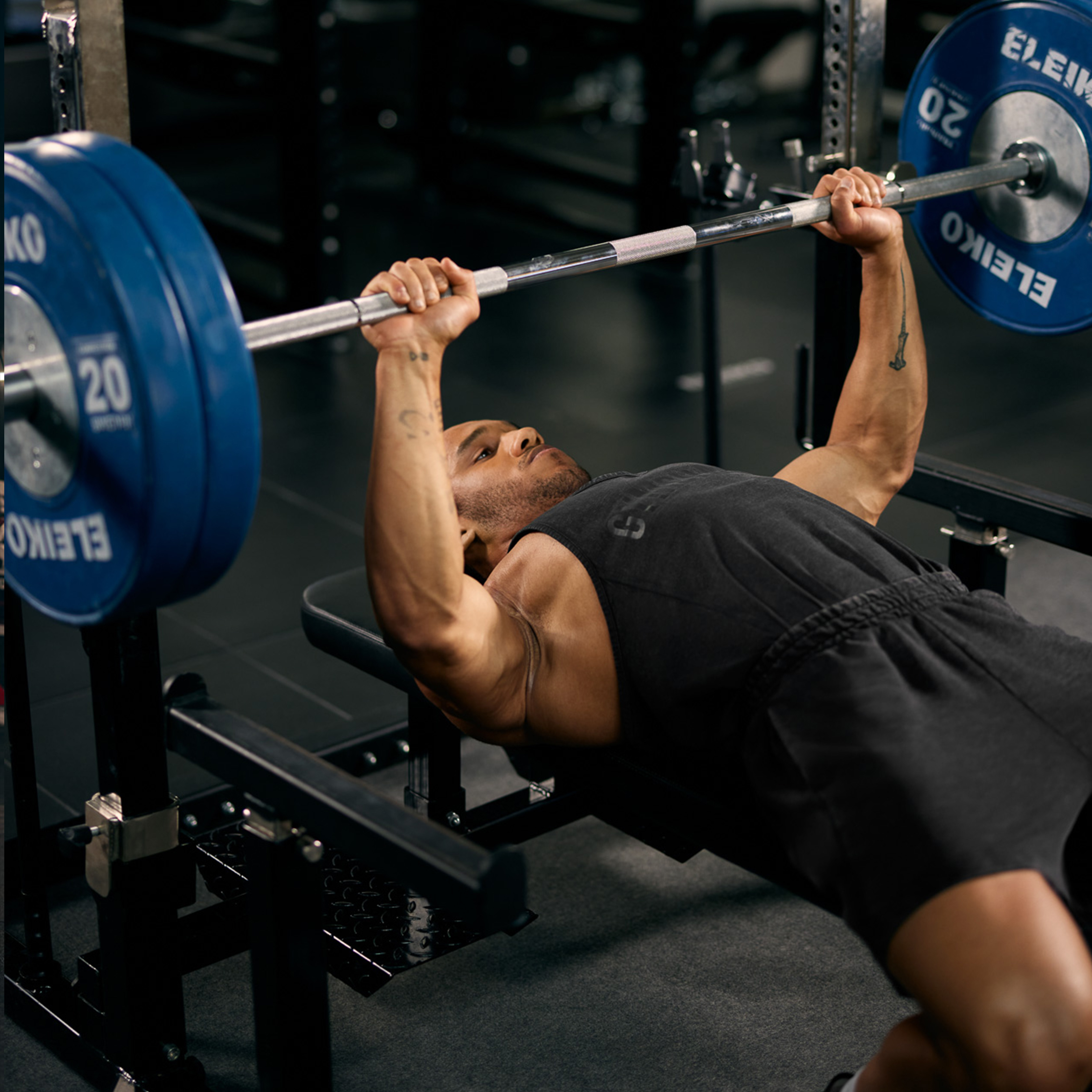 <p>bench press \ I do bench press after my warm-up</p>