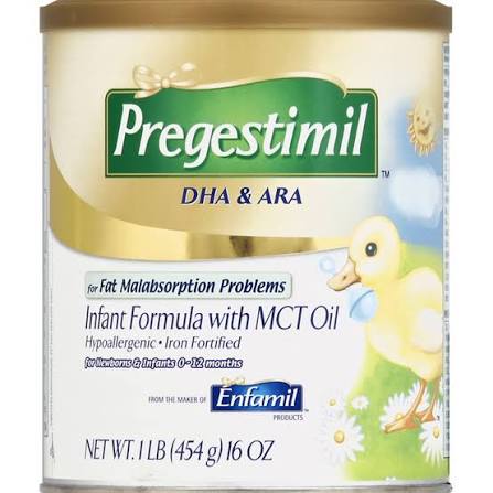 <ul><li><p>hypoallergenic formula</p></li><li><p>extensively hydrolyzed casein (cow’s milk protein) ~small peptides (not free aa) → easier protien absorption</p></li><li><p>MCTs ~55% → easier fat absorption</p></li></ul><p></p>