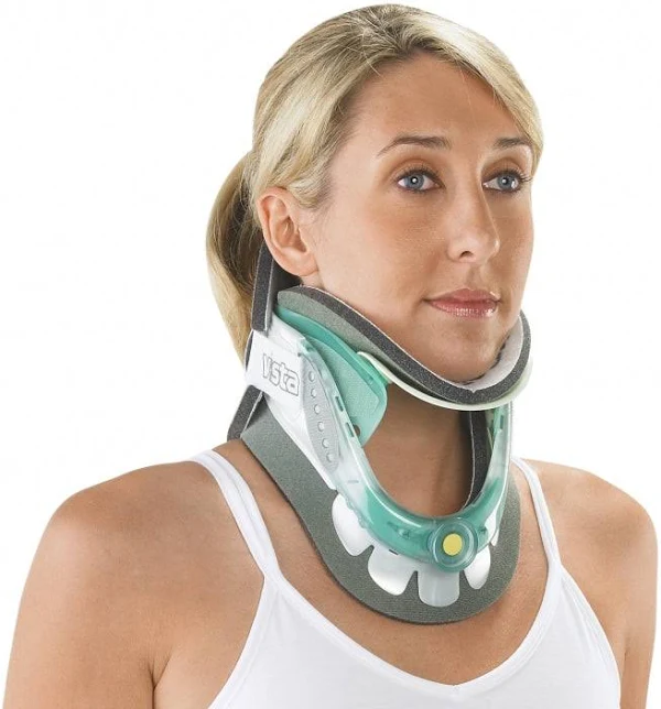 <p>rigid reinforced collar to control sagittal plane cervical motions</p><p>heavier, but removable pads are easier to clean</p>