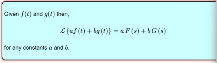 <p>The Laplace operator is a linear operator, which means that if we take the Laplacian of the sum of the product of a constant and a function, we can break it up according to this rule:</p><p></p><p></p>