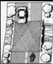 <p>To ride over metal bridge gratings as pictured below:</p><p>A) Ride straight across</p><p>B) Cross at a sharp angle without changing lanes</p><p>C) Weave zigzag across</p>